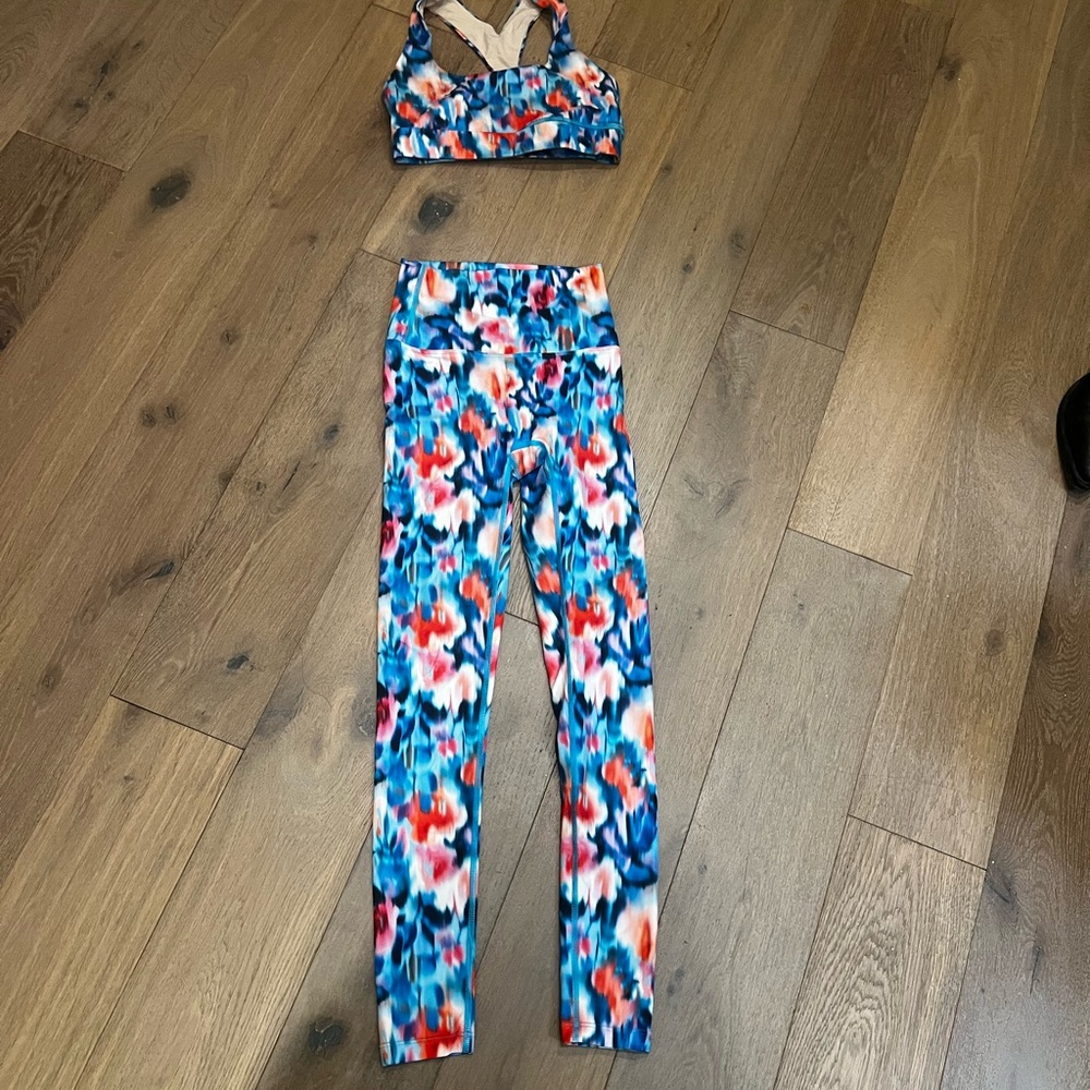 Colorburst High-Rise Printed Leggings - Blue Multi